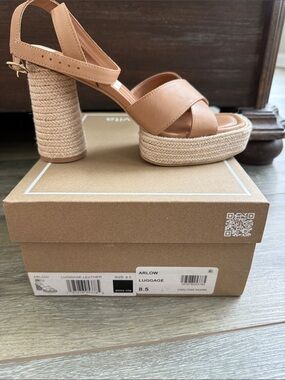 Dolce Vita Arlow Platform Espadrille Sandal - Luggage Tan size 8.5